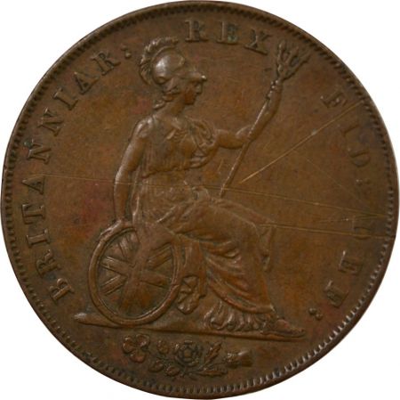 Grande Bretagne ROYAUME-UNI, GEORGE IV - 1/2 PENNY 1826 LONDRES