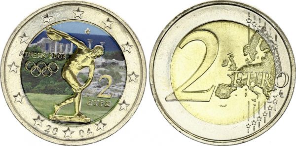 Pièce commémorative de 2 euros Grèce Jeux olympiques dAthènes 2004