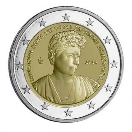 Grèce 2 Euros Commémo. 2024 BU version Verte - 150 ans de Pénélope Delta