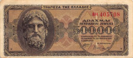 Grèce 500 000 Drachmai - Grèce - Zeus - 20-03-1944