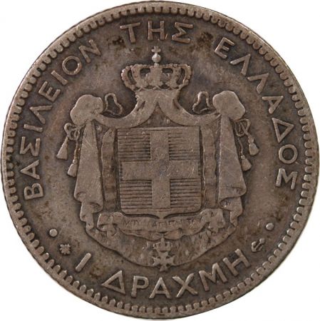 Grèce GRÈCE  GEORGES Ier - 1 DRACHME ARGENT 1868 A PARIS