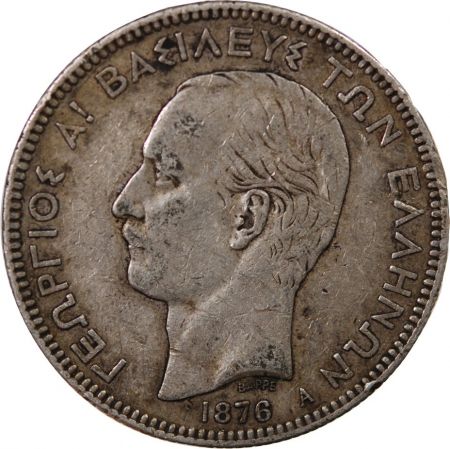 Grèce GRÈCE  GEORGES Ier - 5 DRACHME ARGENT 1876 A