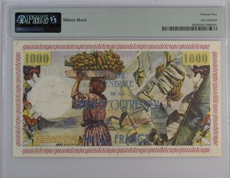 Guadeloupe 10 NF/1000 Francs - Pêcheur - 1960 - Série F.17 - PMG 25