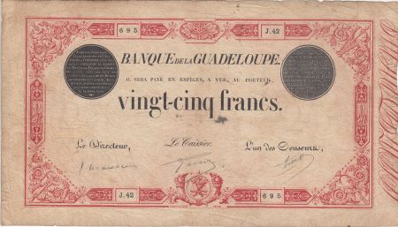 Guadeloupe 25 Francs - Type 1874 - Banque de La Guadeloupe - Série J.42