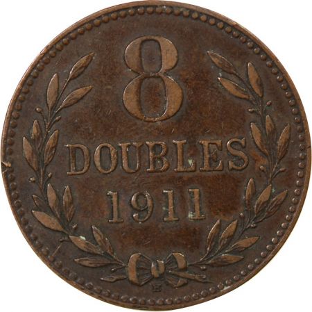 Guernesey GUERNESEY - 8 DOUBLES - 1911, H HEATON