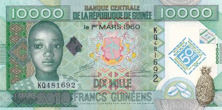 Guinée 10000 Francs - 50 ans de la monnaie Guinéenne  - 2010