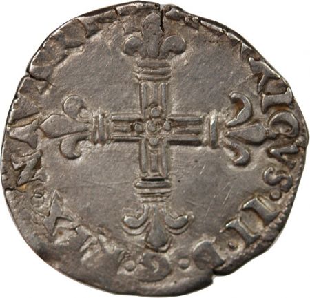 HENRI III - 1/4 ECU DE BEARN ARGENT 1586 SAINT-PALAIS