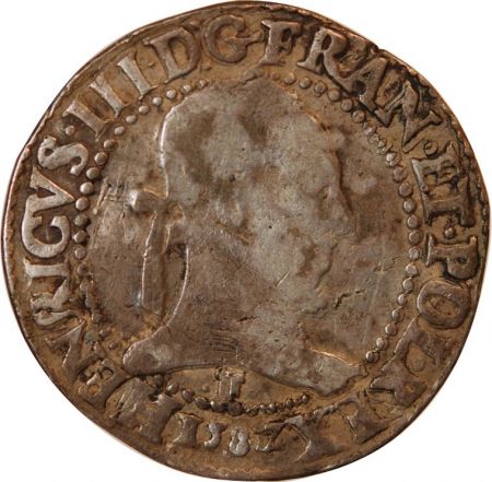 HENRI III - FRANC ARGENT 1582 F ANGERS