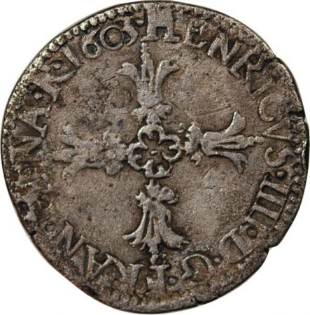 HENRI IV - 1/8 ECU ARGENT 1603 I LIMOGES