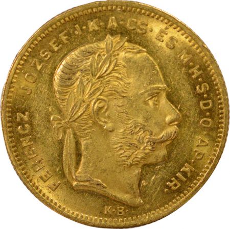 Hongrie François Joseph Ier - 20 Francs / 8 Forint Or - 1875 K B Kremnica