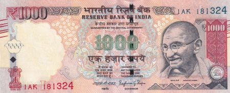 Inde 1000 Rupees - Mahatma Gandhi - Allégorie à l\'économie de l\'Inde - 2015