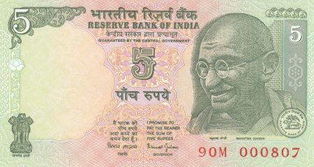 Inde 5 Rupees ND2002 - Gandhi