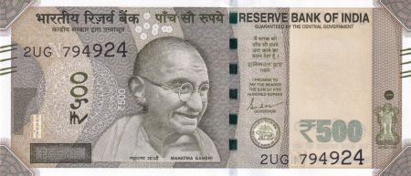 Inde 500 Rupees - Gandhi - 2023 - Série 2UG- Lettre N