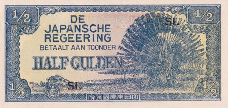 Indes Néerlandaises 1/2 Gulden - Palmier - Série SL - 1942