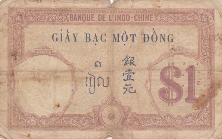 Indo-Chine Fr. 1 Piastre - Walhain -  Num 999 - Signature Simon, Thion de la Chaume - 1927