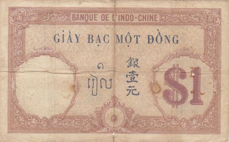 Indo-Chine Fr. 1 Piastre - Walhain -  Série C.4638 - Signature Simon, Thion de la Chaume - 1927