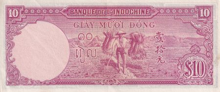 Indo-Chine Fr. 10 Piastres - Angkor - ND (1947) - P.80