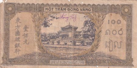 Indo-Chine Fr. 100 Piastres Marché - 1942 - Lettre B - Série W 010268