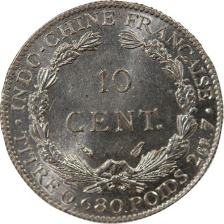 Indo-Chine Fr. INDOCHINE FRANCAISE - 10 CENTIMES ARGENT 1937