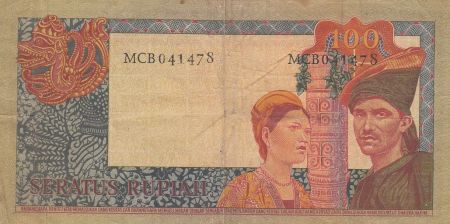 Indonésie 100 Rupiah - Président Sukarno - Couple - 1960