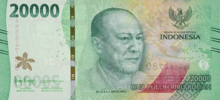 Indonésie 20000 Rupiah - Dr. G.S.S.J. Ratulangi  - Derawan - 2024