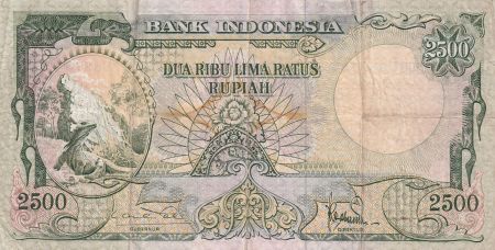 Indonésie 2500 Rupiah - Dragon de Komodo - Série BG - 1957