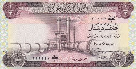 Irak 1/2 Dinar - Industrie - Tour - ND (1973) - P.62