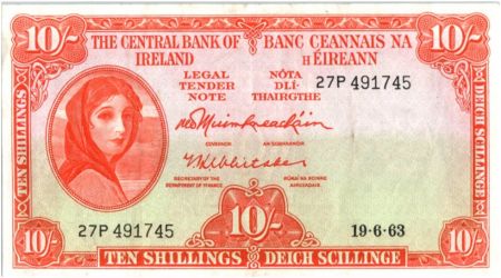 Irlande 10 Shillings Lady Lavery - 1963