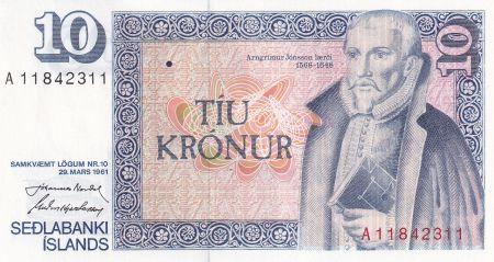 Islande 10 Kronur - Arngrimur J. Laeroi - 1961 - Série A - P.48