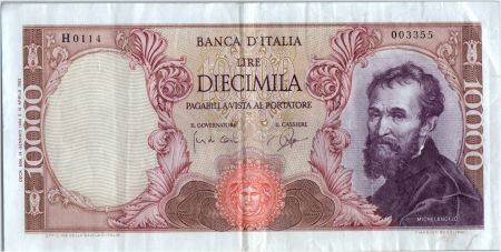 Italie 10000 Lire Michelange - Place del  Campidoglio - 12/01/1964