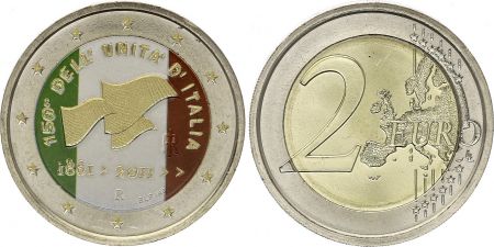 Italie 2 Euros - Unification italienne - Colorisée - 2011