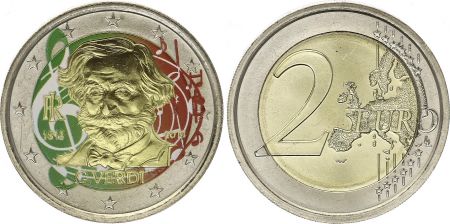 Italie 2 Euros - Verdi - Colorisée - 2013