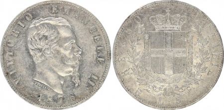 Italie 5 Lire Victor Emmanuel II - 1876