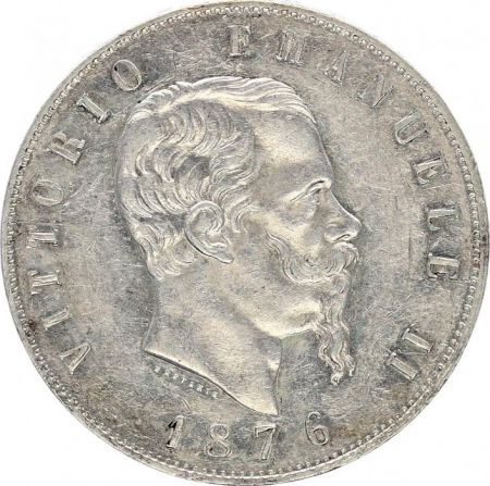 Italie 5 Lire Victor Emmanuel II - 1876