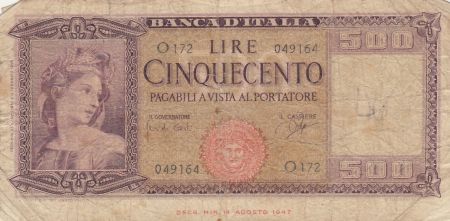 Italie 500 Lire - Ceres - 1948