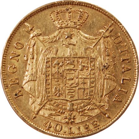 Italie ITALIE  NAPOLEON 1er - 40 LIRE OR 1812 M MILAN