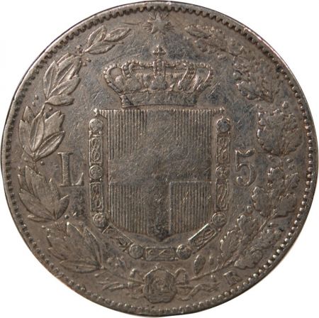 Italie ITALIE, UMBERTO Ier - 5 LIRE ARGENT - 1879, R ROME