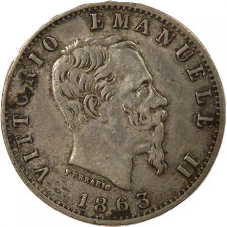 Italie Italie, Victor-Emmanuel - 20 Centesimi Argent - 1863 Milan