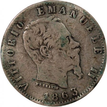 Italie ITALIE, VICTOR EMMANUEL II - 20 CENTESIMI ARGENT 1863 M MILAN