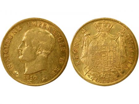 Italie Napoléon I - 40 Lire Or - 1810 M Milan