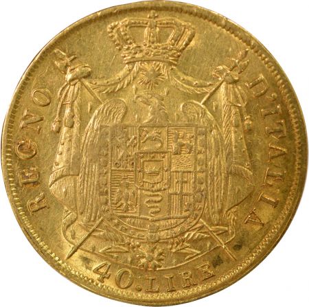 Italie Napoléon I - 40 Lire Or - 1810 M Milan