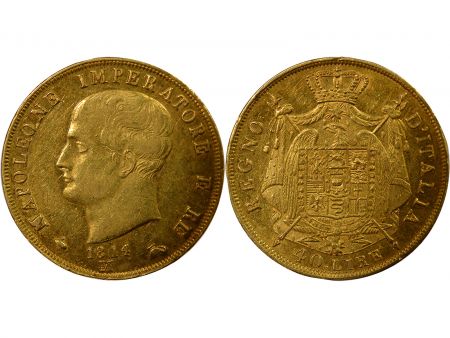 Italie Napoléon I - 40 Lire Or - 1814 M Milan