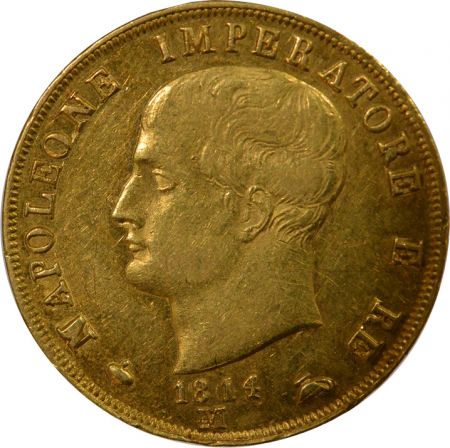 Italie Napoléon I - 40 Lire Or - 1814 M Milan