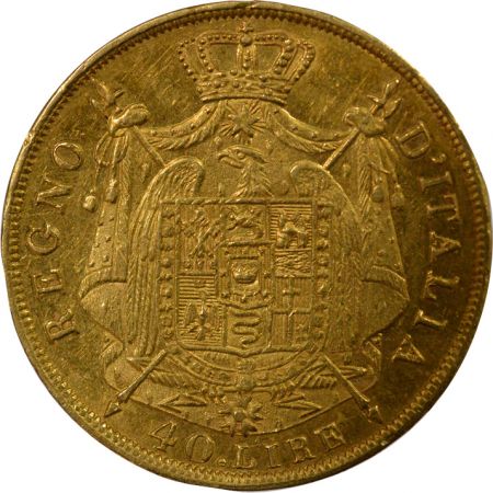 Italie Napoléon I - 40 Lire Or - 1814 M Milan