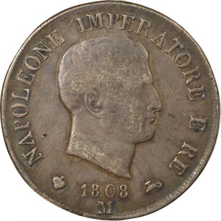 Italie Napoléon I - 5 Lire Argent - 1808 M Milan