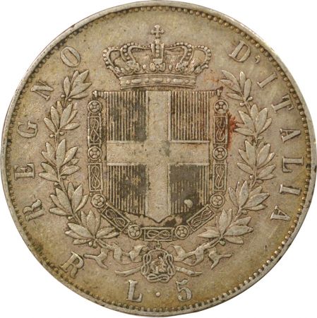 Italie Victor Emmanuel II - 5 Lire Argent - 1876 R Rome