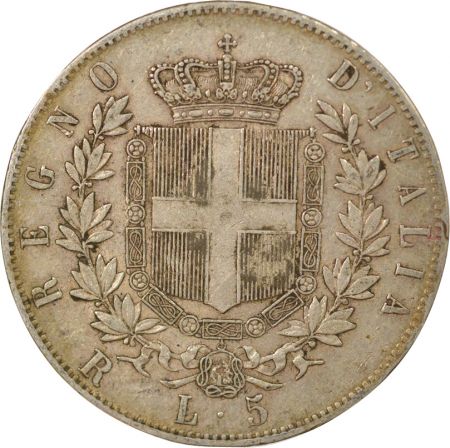 Italie Victor Emmanuel II - 5 Lire Argent - 1877 R Rome