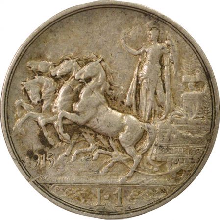 Italie Victor Emmanuel III - 1 Lire Argent - 1915 R Rome