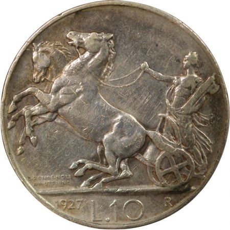 Italie Victor Emmanuel III - 10 Lire Argent - 1927 R Rome