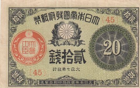 Japon 20 Sen - Sceau - 1918 - Bloc 45